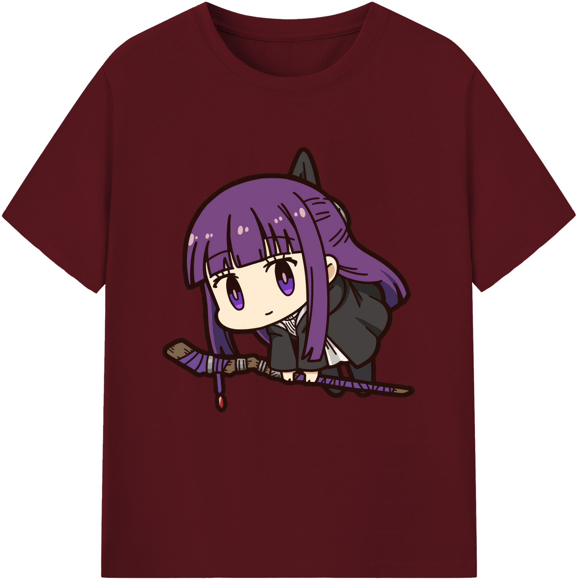 （画像用） 葬送のフリーレン Frieren 綿100％半袖Tシャツ（フロントプリント）